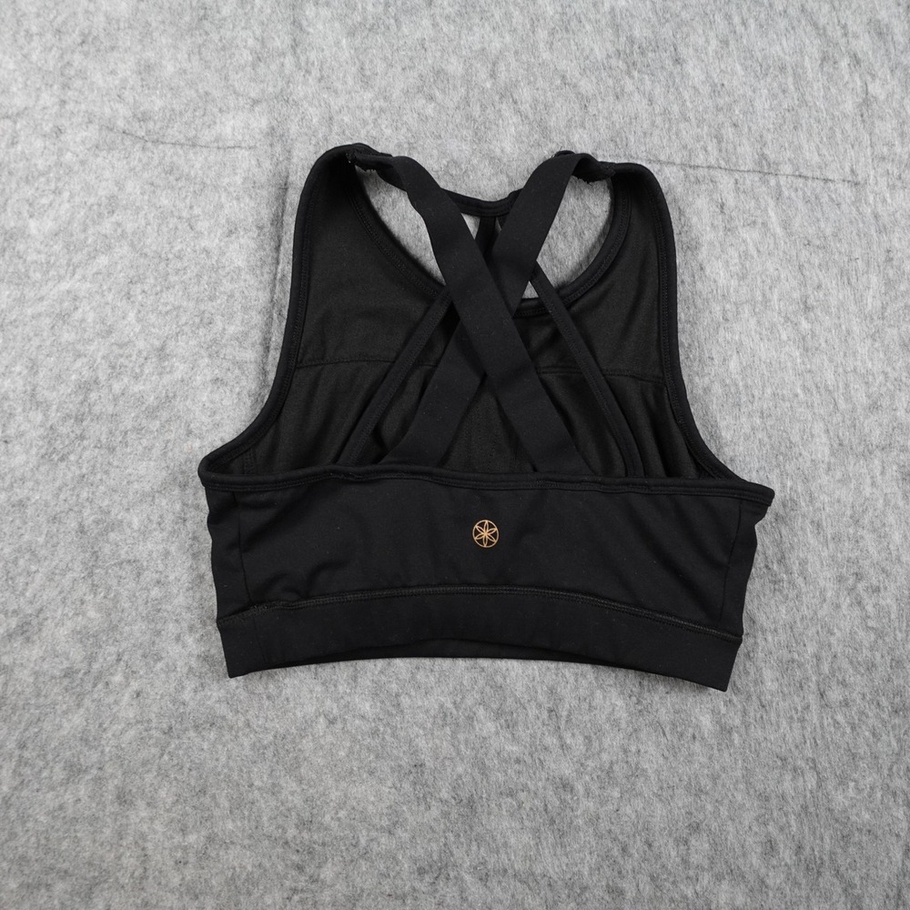 Gaiam Sports Bra Women Small Black Strappy Back Celestial Foil Print High Neck - Picture 6 of 10